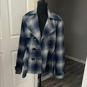 Plaid Pea coat